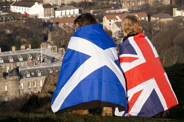 Ibendera rya Ecosse n'iry'Ubwami bw'u Bwongereza