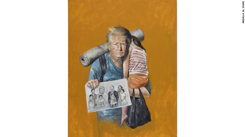 Donald Trump yashushanyijwe agaragazwa nk'impunzi