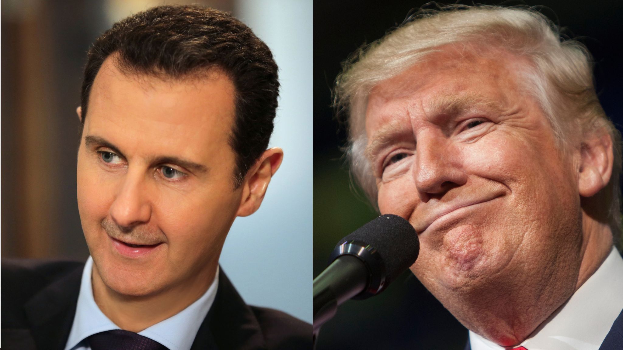 Trump (iburyo) yavuze ko Assad (ibumoso) yatereranywe n'u Burusiya