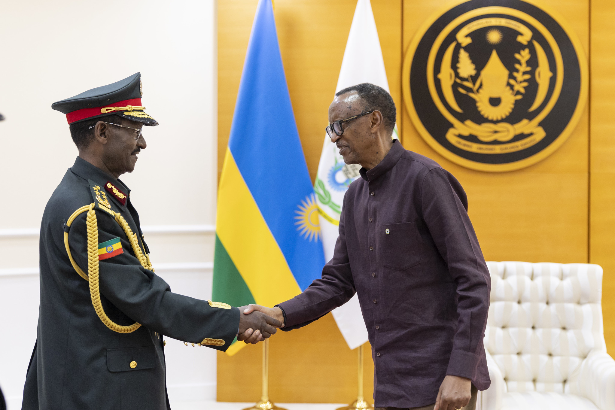 Ku wa 15 Mata 2025, Perezida Kagame yahuye n’Umugaba Mukuru w’ingabo za Ethiopia, Field Marshal Birhanu Jula