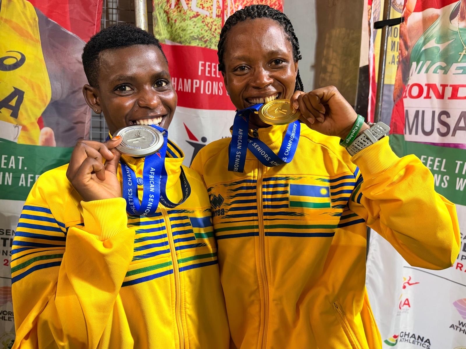 Niyonkuru Florence na Imanizabayo Emeline bafite imidali ibiri u Rwanda rumaze kubona muri Shampiyona Nyafurika