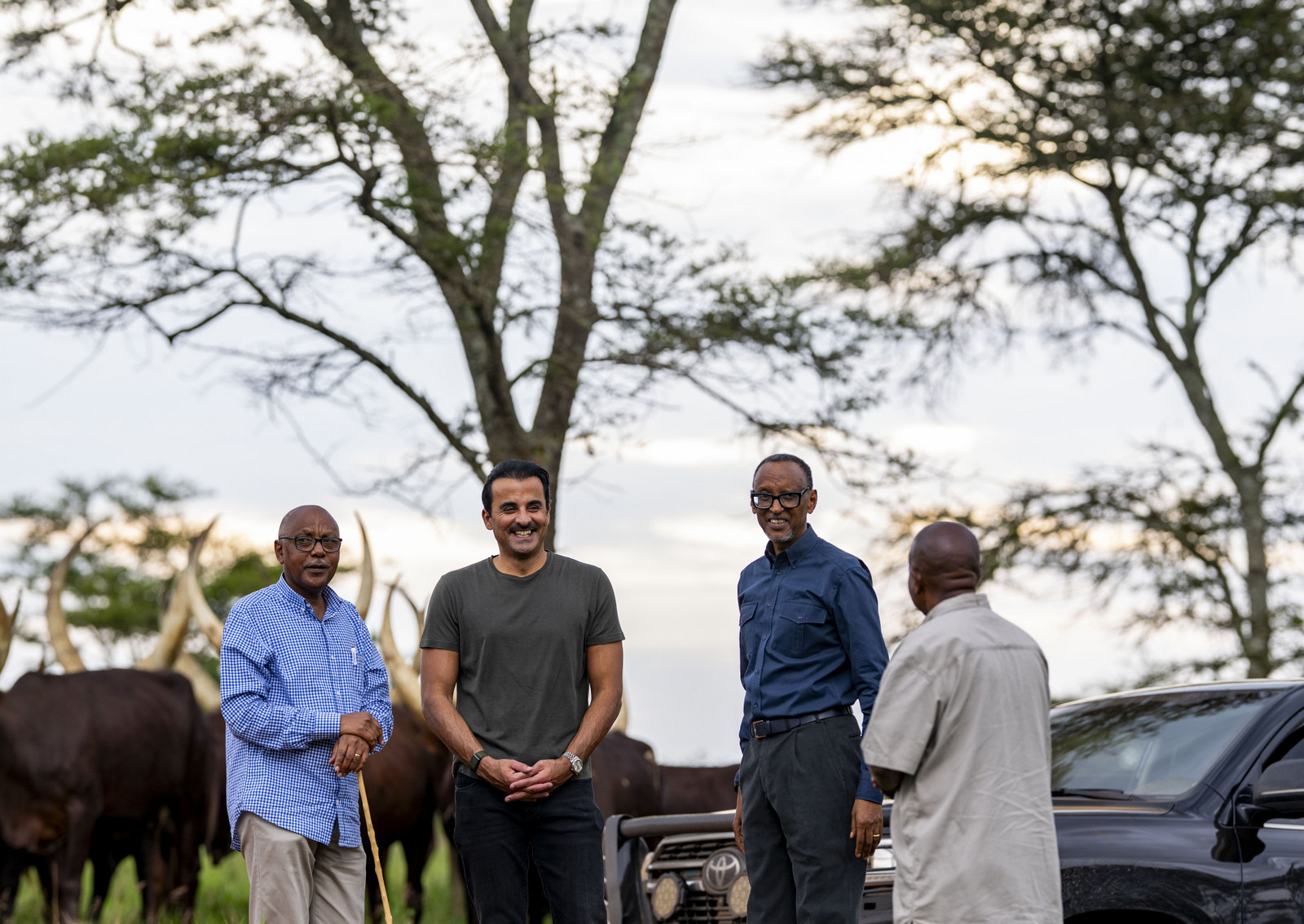 Sheikh Tamim bin Hamad Al-Thani na Perezida Kagame basobanuriwe ibyerekeye Inyambo zo mu Rwanda