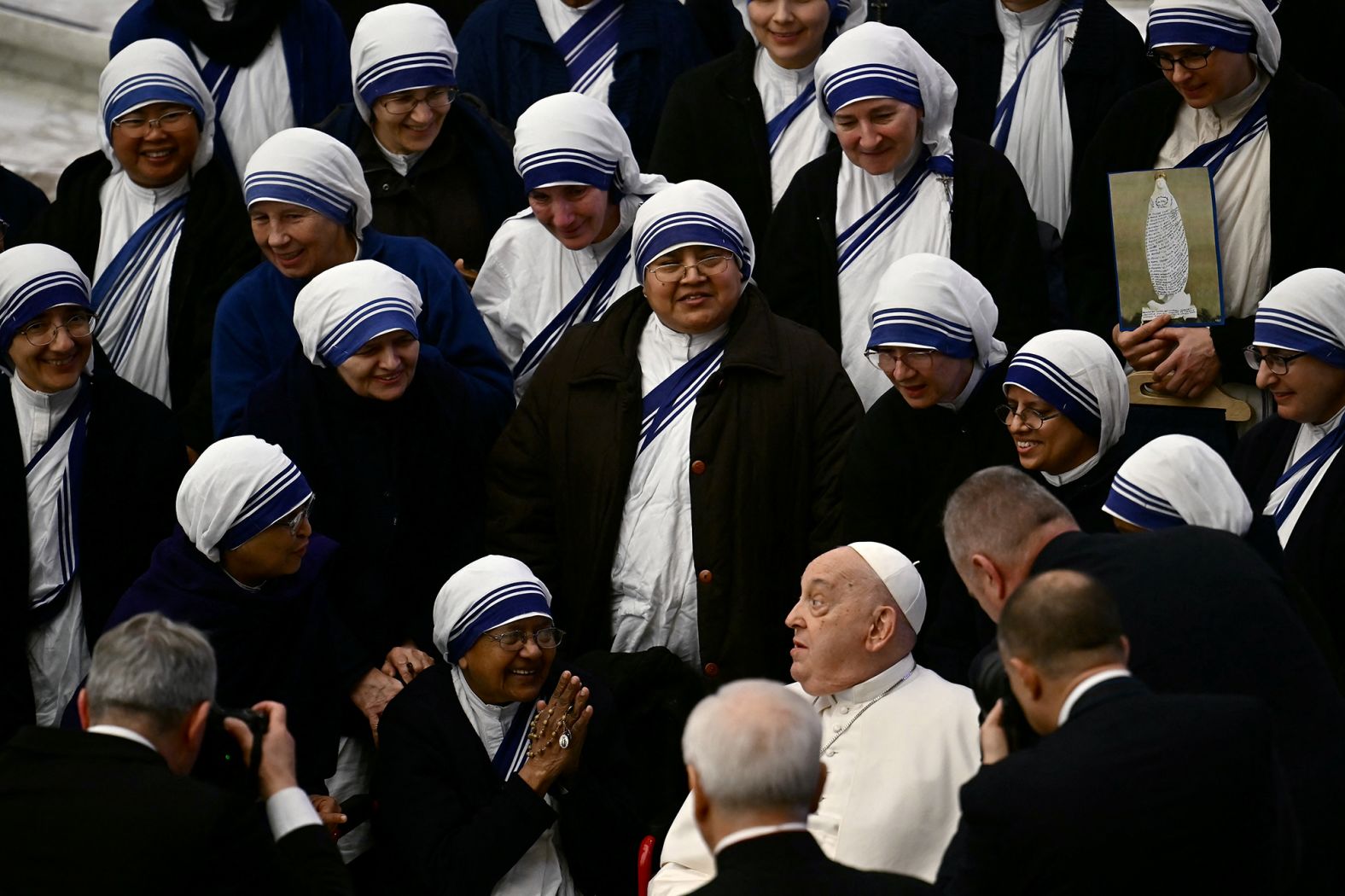 Papa Francis ahura n'ababikira i Vatican muri Gashyantare 2025