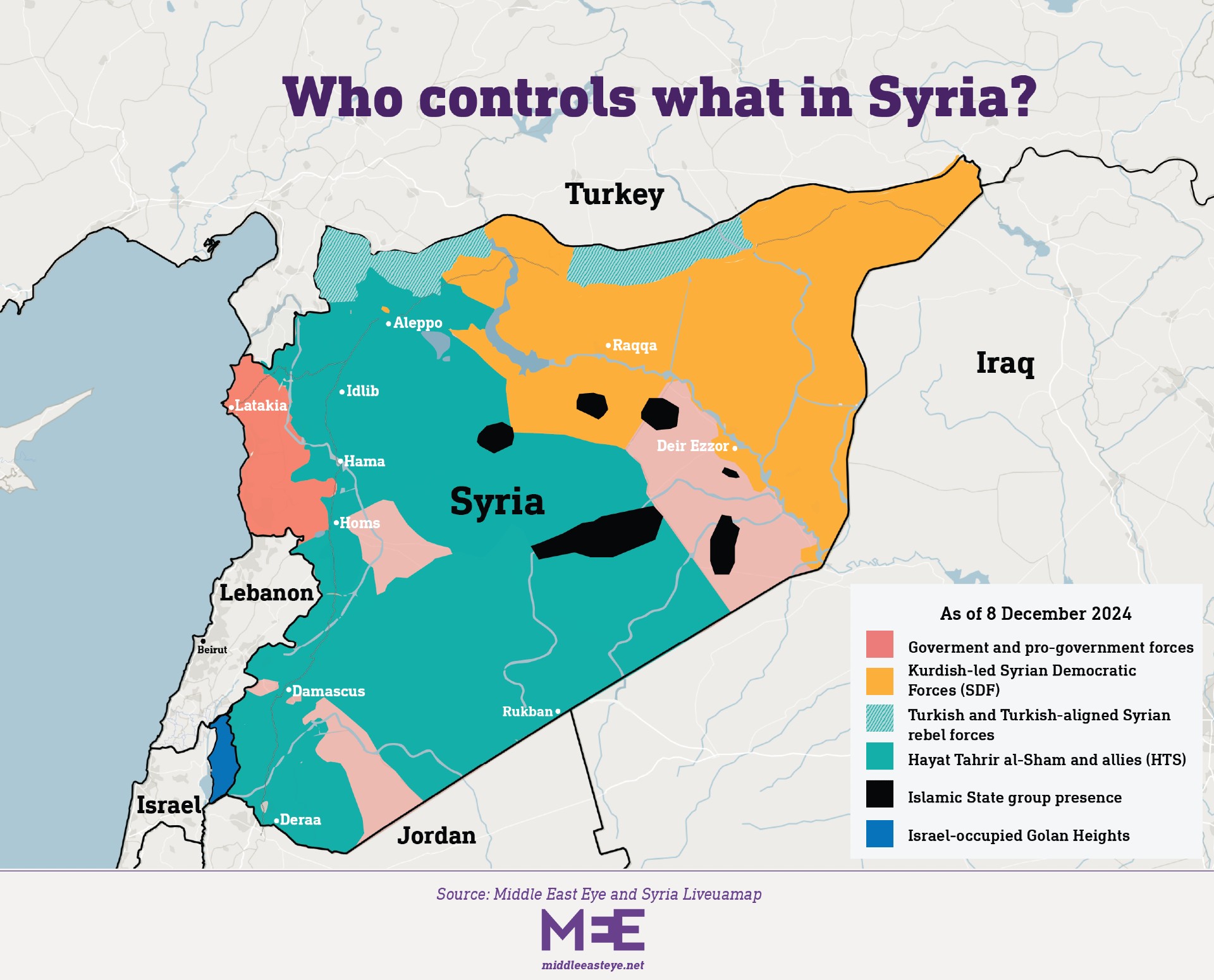 Ibice biri mu cyatsi nibyo byigaruriwe n'inyeshyamba zahiritse Assad ku butegetsi
