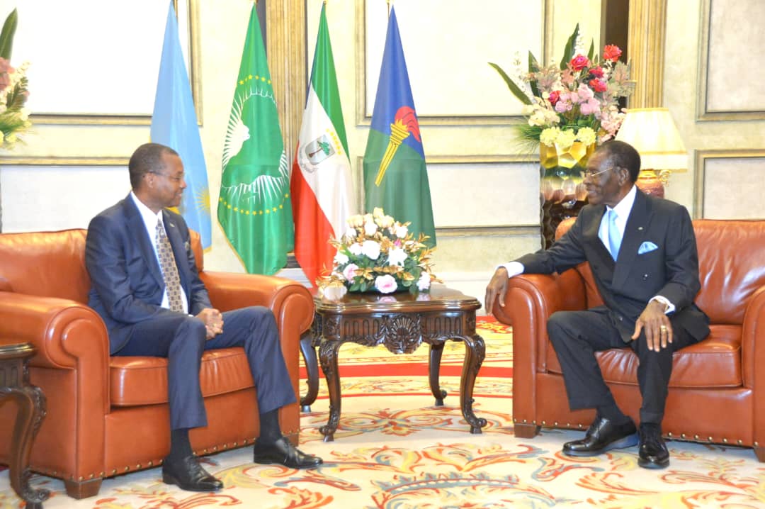 Ambasaderi Parfait Busabizwa yaganiriye na Perezida wa Guinée Equatoriale, Teodoro Obiang Nguema Mbasogo ku mubano w'u Rwanda n'iki gihugu