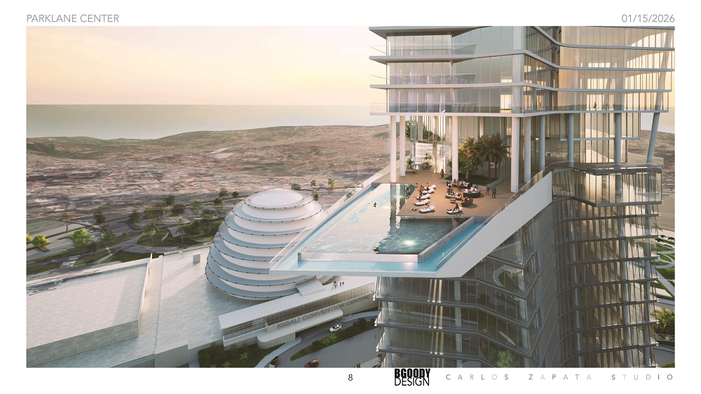 Parklane Center izaba ifite piscine yo mu kirere izaba ari iya mbere. Ni Piscine izaba yubatse ku igorofa rya 15