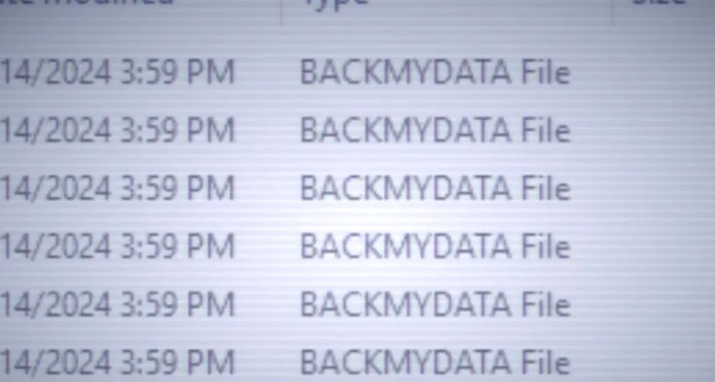 Muri iki gitero, dosiye zose zahinduriwe amazina zitwa 'BackMyData', ntizongera gufunguka
