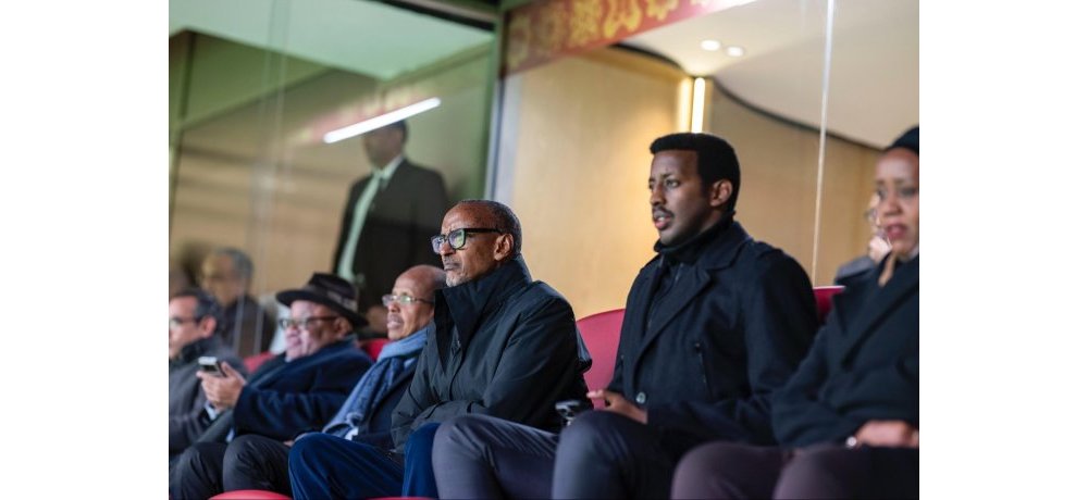 Perezida Kagame yarebye uyu mukino ari kumwe n’Umunyamabanga wa Leta muri Minisiteri ya Siporo, Rwego Ngarambe na Ambasaderi w’u Rwanda muri Maroc, Amb. Shakilla umutoni