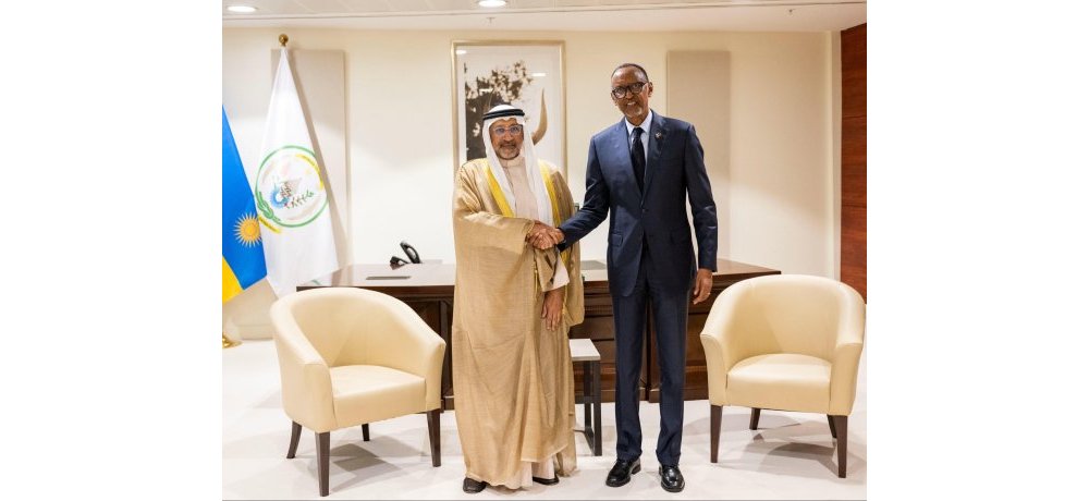 Perezida Kagame yaganiriye na Perezida wa Banki y’Abarabu y’Iterambere muri Afurika (BADEA), Abdullah Almusaibeeh
