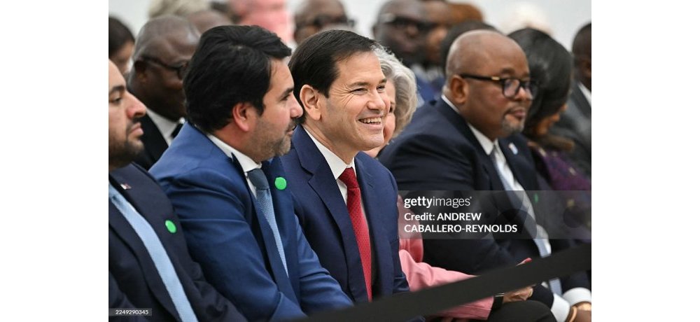 Marco Rubio, Umunyamabanga wa Leta ushinzwe Ububanyi n’Amahanga, ni umwe mu bitabiriye isinywa ry’aya masezerano