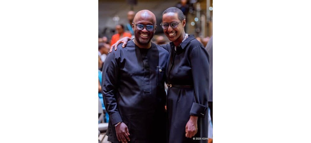 Minisitiri Nduhungirehe Olivier na mugenzi we Ines Mpambara Minisitiri mu biro bya Minisitiri w’Intebe