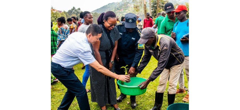 Ubwo Ambasaderi w’u Bushinwa mu Rwanda, Gao Wenqi  yashyikirizaga ingemwe umwe mu babarizwa muri Koperative Abakundakawa Rushashi
