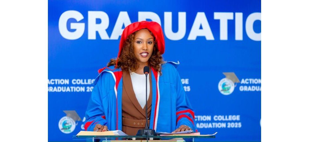 Umuyobozi Mukuru wa Action College, Ingabire Cynthia, yasabye abasoje amasomo kuzabyaza umusaruro ubumenyi bahawe